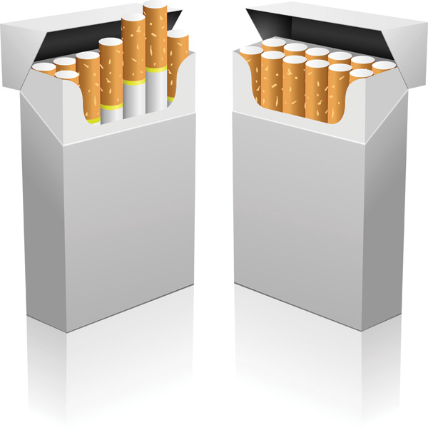 tobacco package icons modern realistic 3d sketch