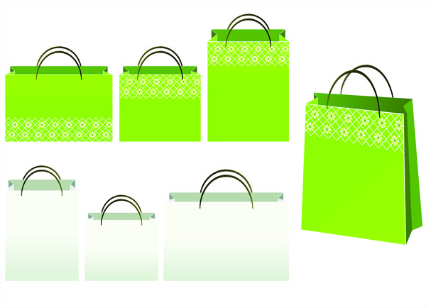 shopping bag icons 3d colored design