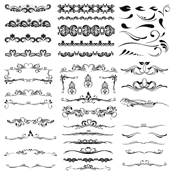 documents decorative design elements classical symmetric curves