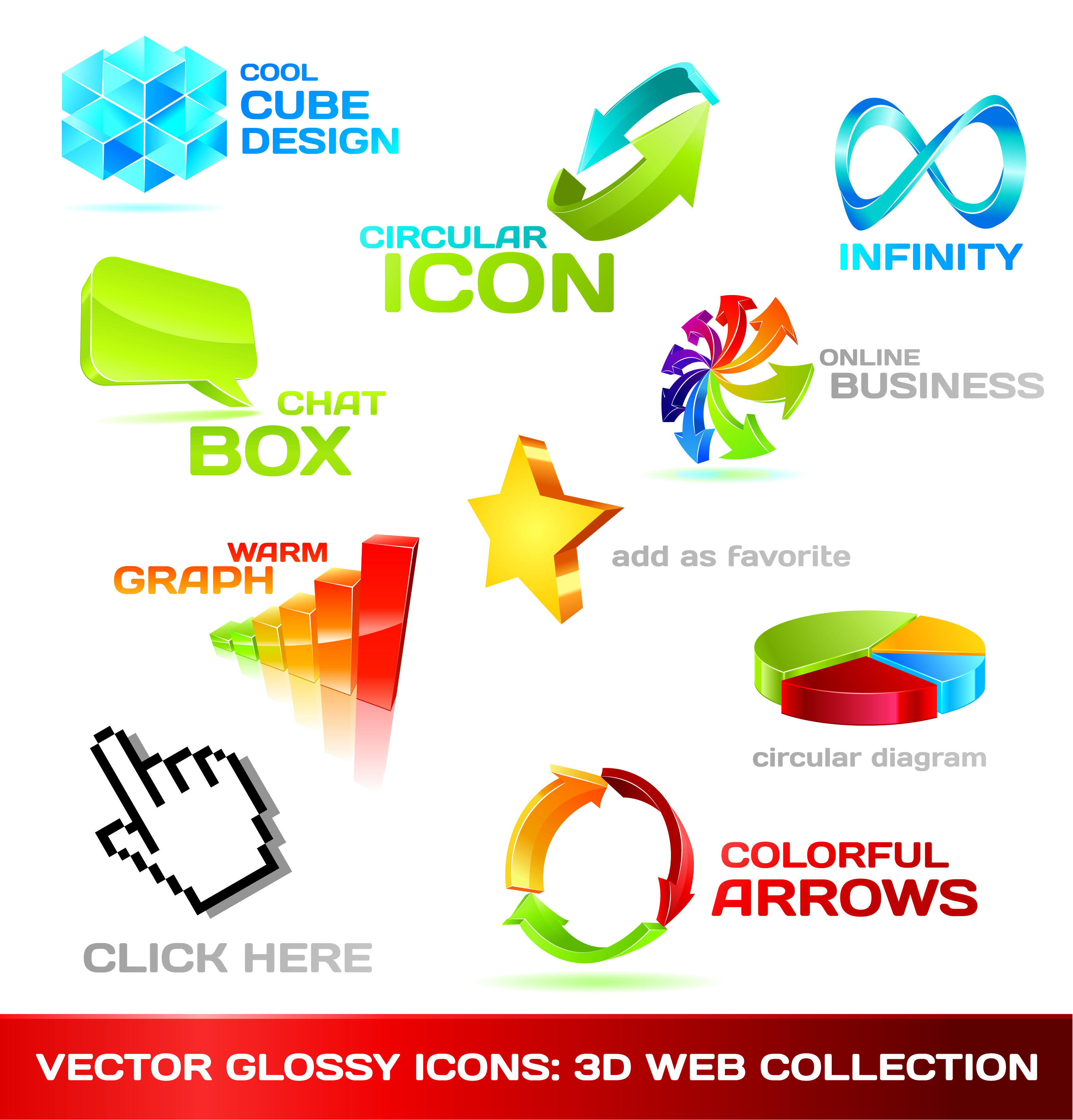 logo templates colorful 3d modern design