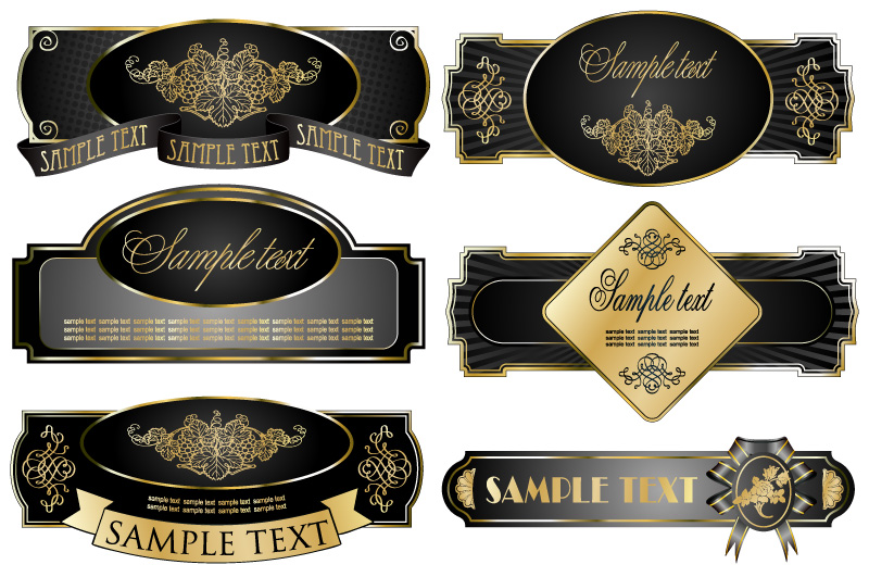 label templates luxury elegant black decor