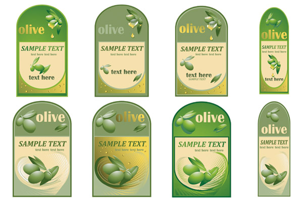 olive oil label templates modern green vertical decor