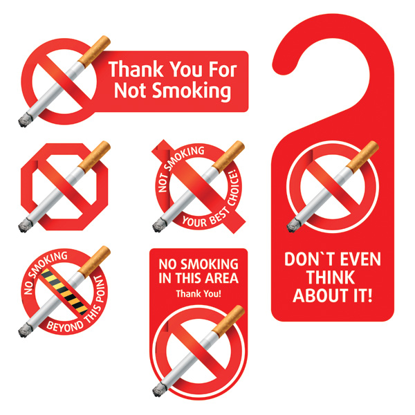 nonsmoking tags templates colored 3d realistic design