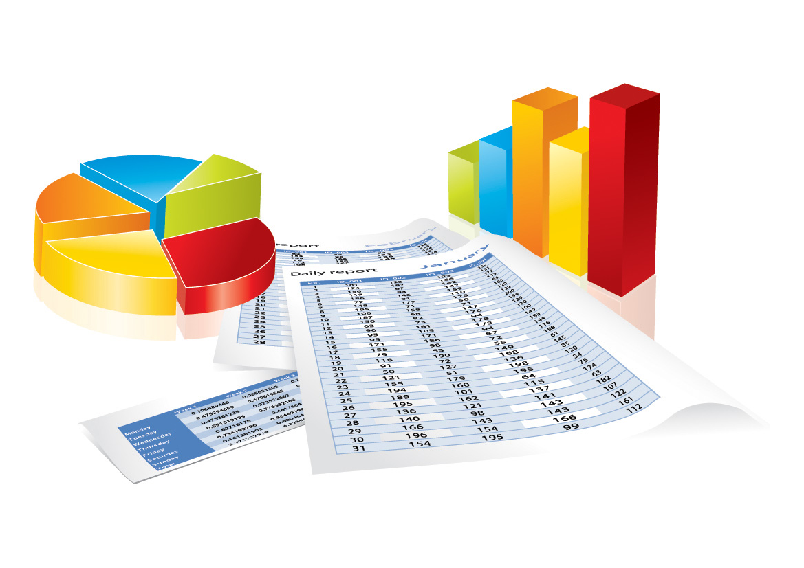 statistic design elements chart report icons 3d design