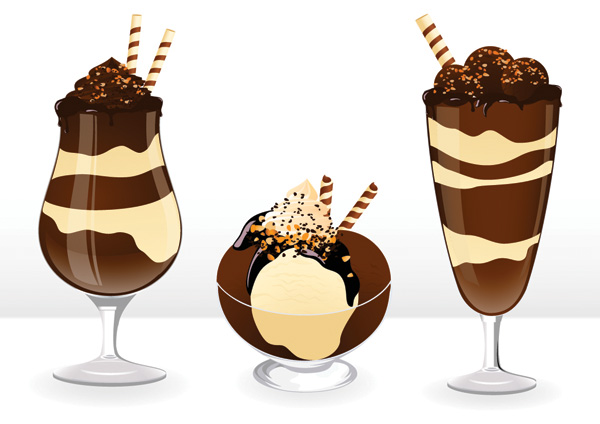 chocolate ice cream icons modern shiny colored design