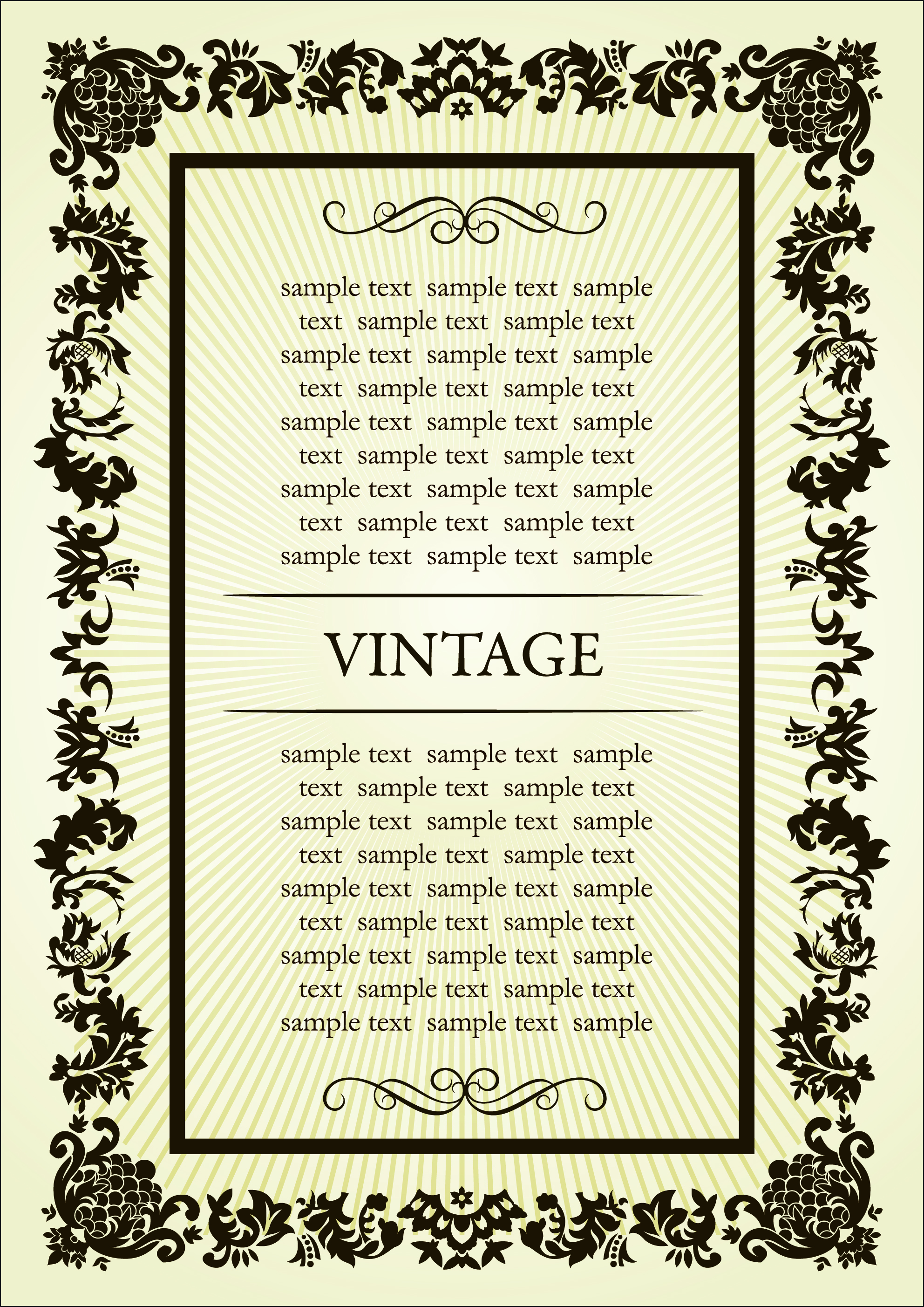 frame template symmetrical vintage decor classical curves