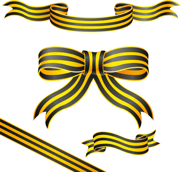 ribbon templates 3d black yellow design