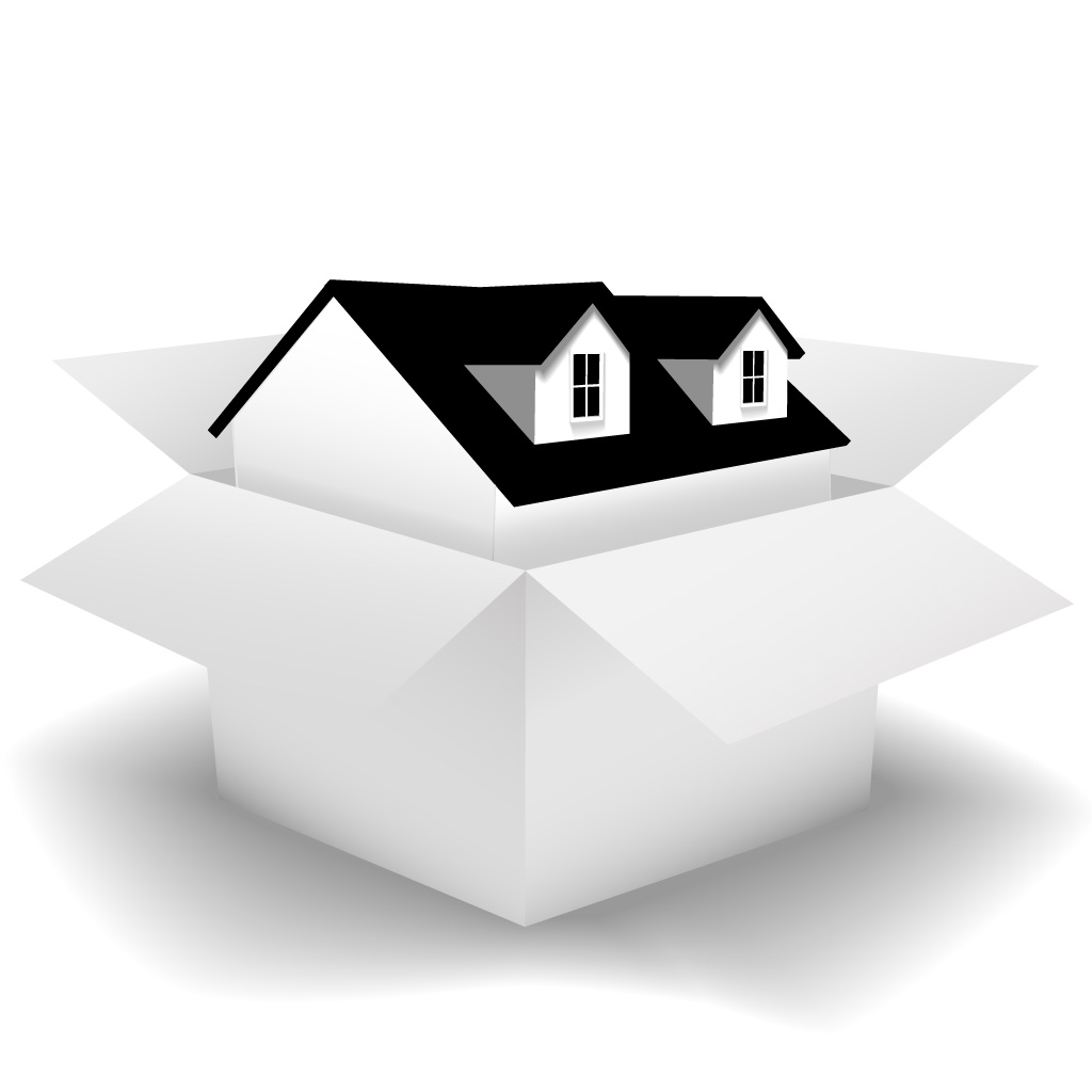 real estate background house box icon modern 3d