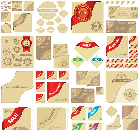 sales design elements ribbon badge templates sketch