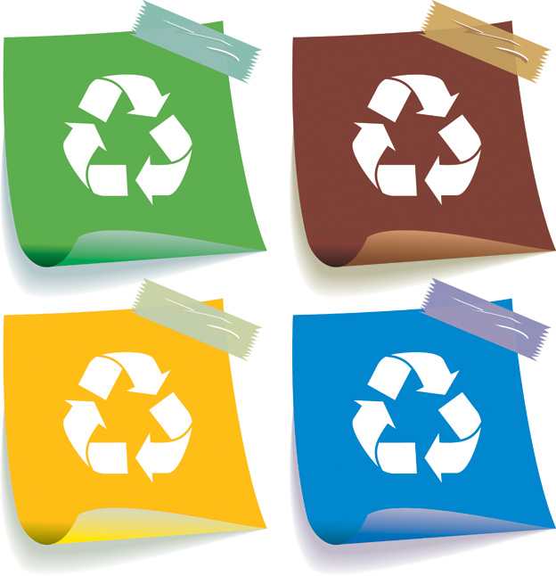 recycle sticker templates colored 3d design