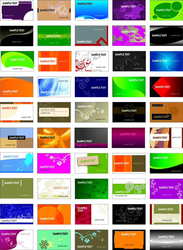 business card templates collection colorful abstract decor