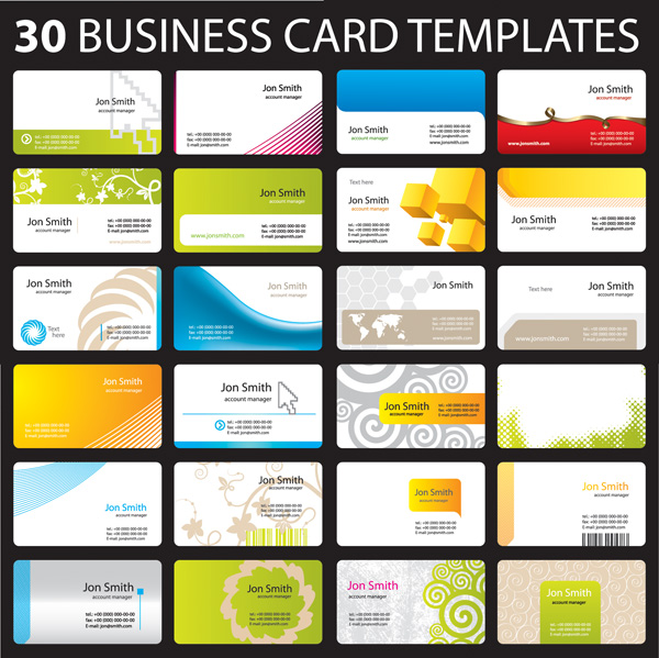 business card templates modern colorful horizontal design