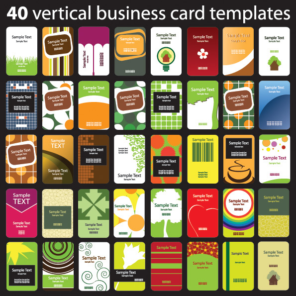 business card templates colorful vertical decor