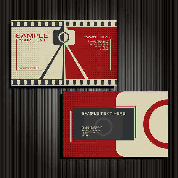 business card template movie theme decor flat design