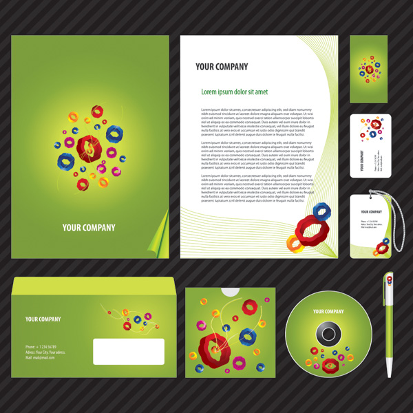 corporate identity templates modern 3d colorful circles decor