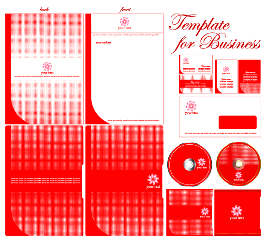 decorative background templates business design elements red decor