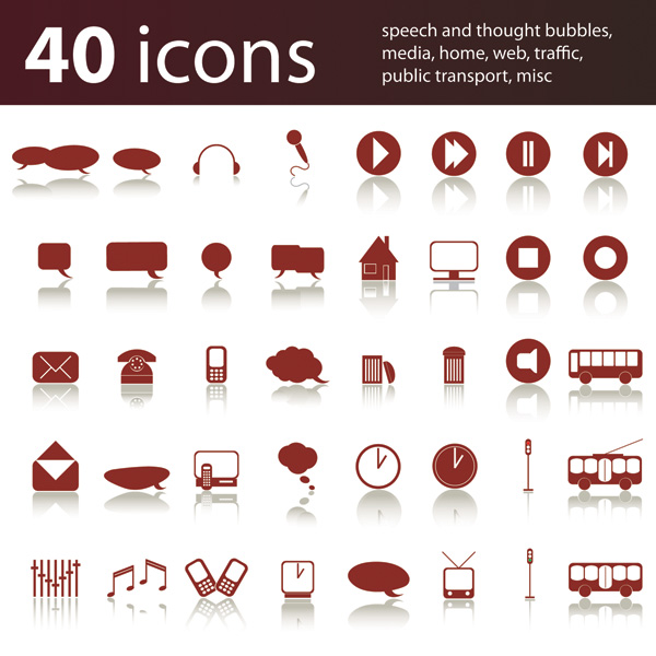 ui icons collection simple flat shapes ornament