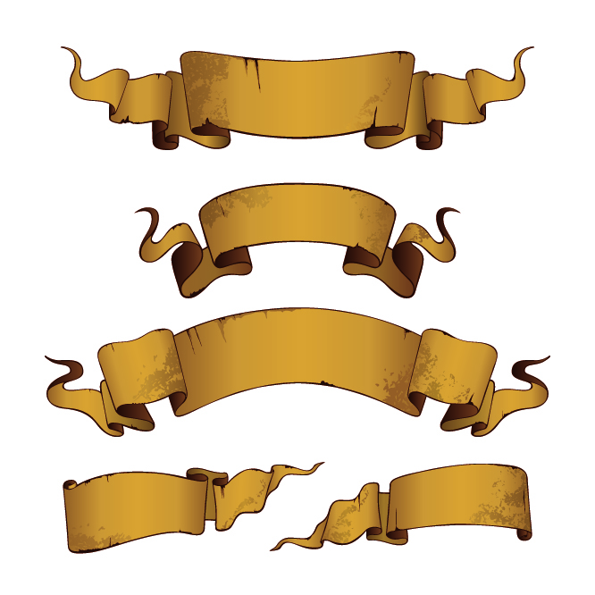 ribbon templates 3d brown vintage design