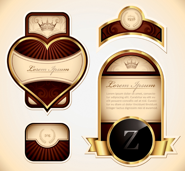 label design elements elegant shiny vintage royal decor