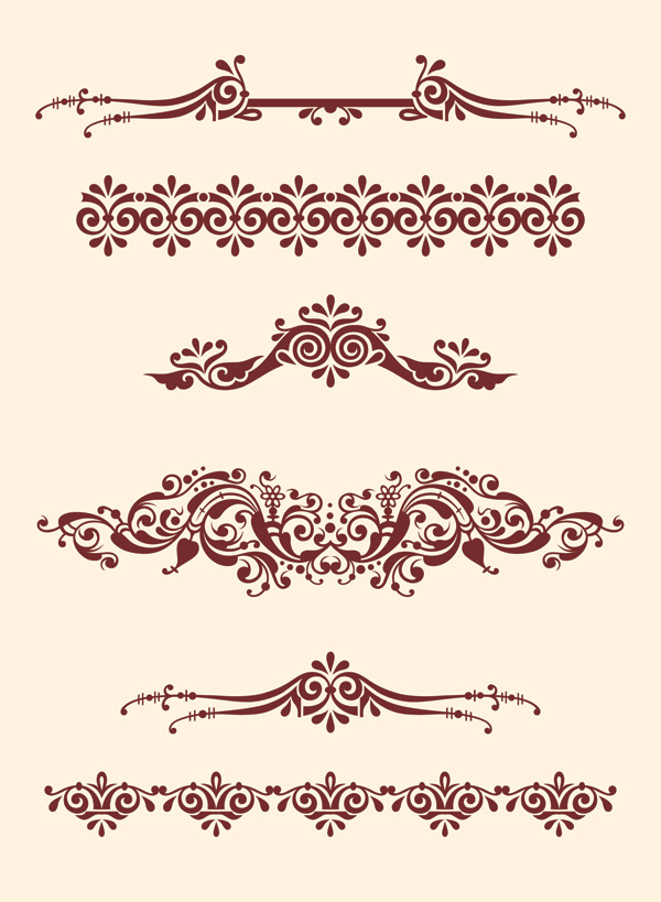 document decorative design elements classical symmetric seamless curves