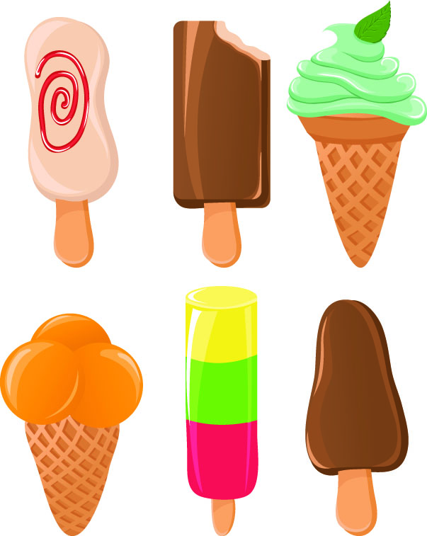 ice cream icons multicolored 3d design