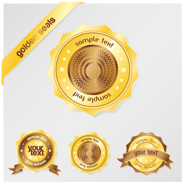 label templates modern shiny golden circle decor