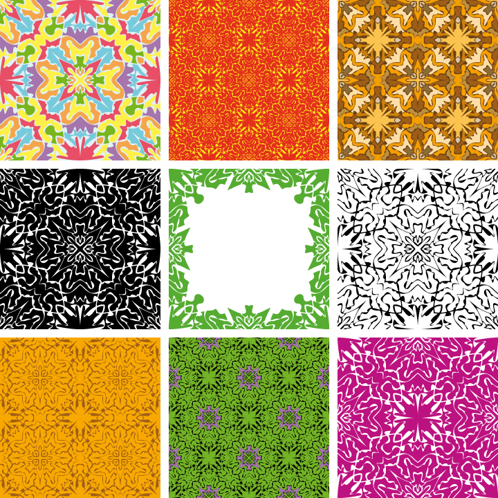 decorative pattern sets colored abstract symmetric design