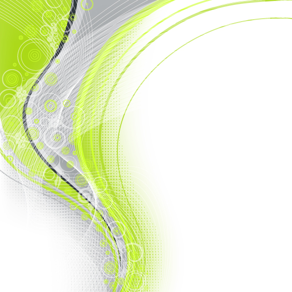 abstract background green curved lines blurred circles ornament