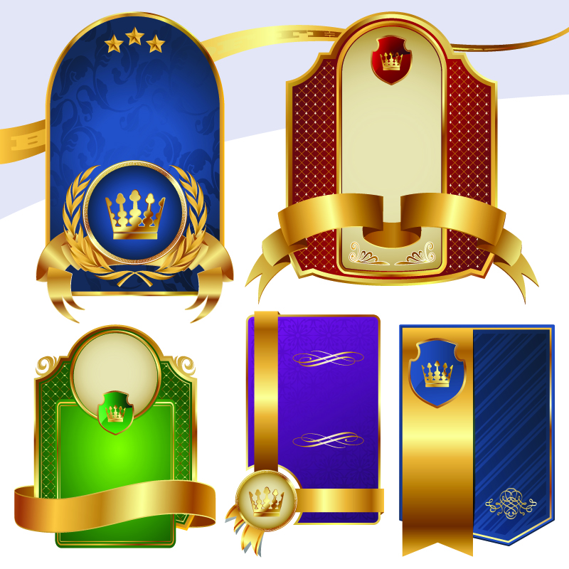 shield templates shiny modern colorful 3d decor