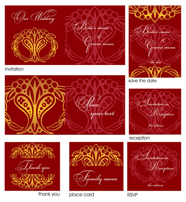 card templates classical elegant seamless symmetrical decor