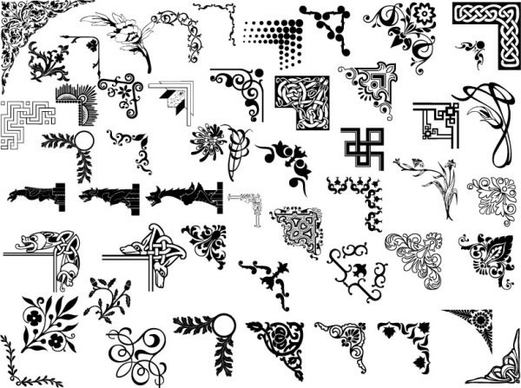 document decoration design elements classical black white sketch