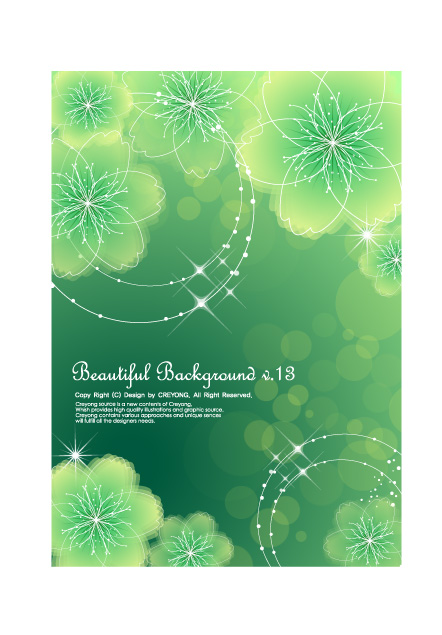 flower background modern sparkling green design