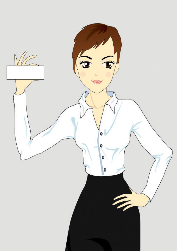 office woman icon cartoon character modern design