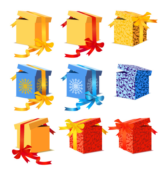 present box icons colorful 3d design