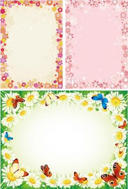 border templates colorful flowers decor