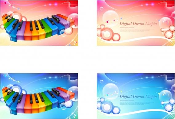 decorative backdrop sets music bubble themes colorful decor