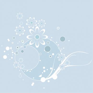 decorative background flowers circles swirl decoration blue flat