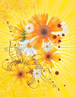 daisy background classical yellow grunge decor