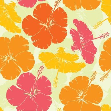 hibiscus pattern multicolored classical decor