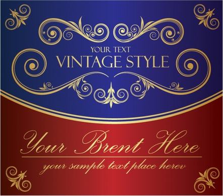 decorative background retro symmetric design blue red decor