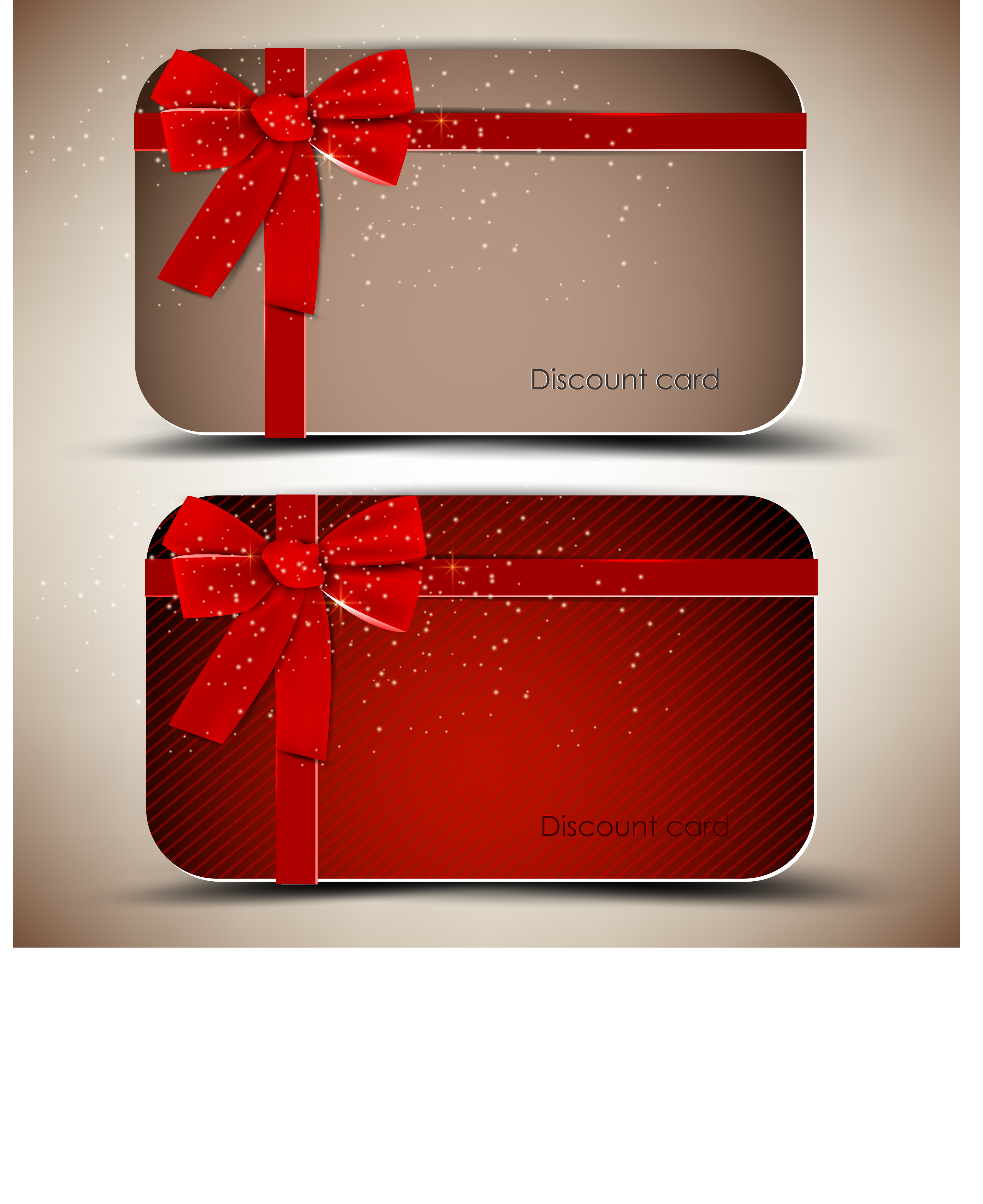 red ribbon card 03 vector