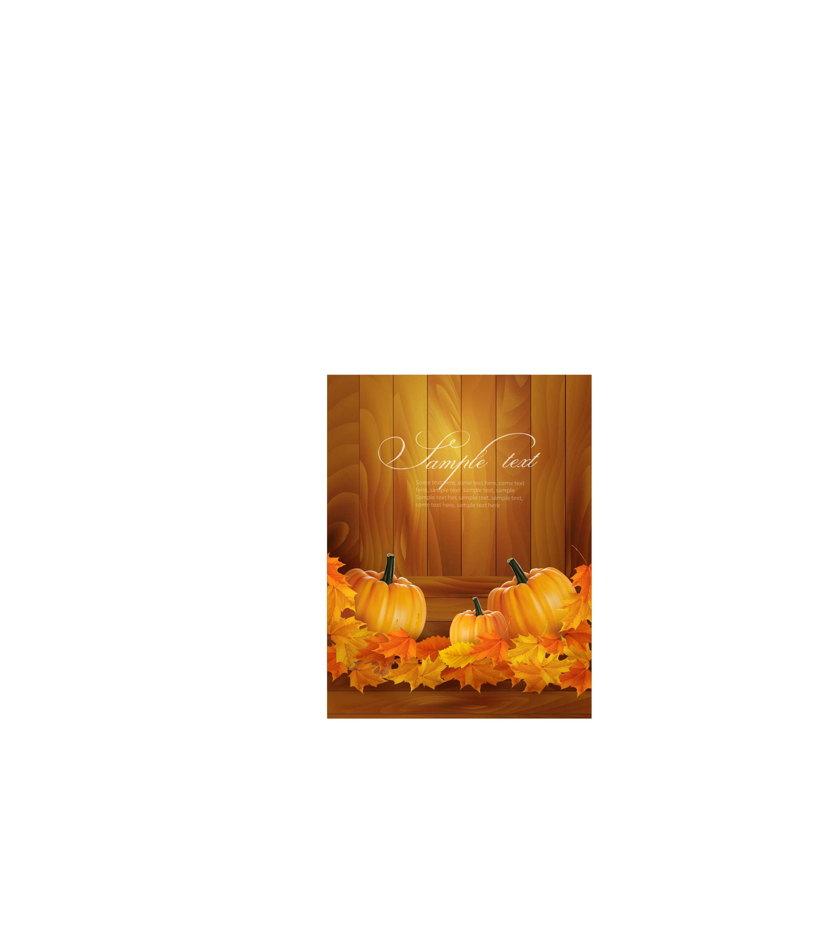 realistic pumpkin card 01 vector