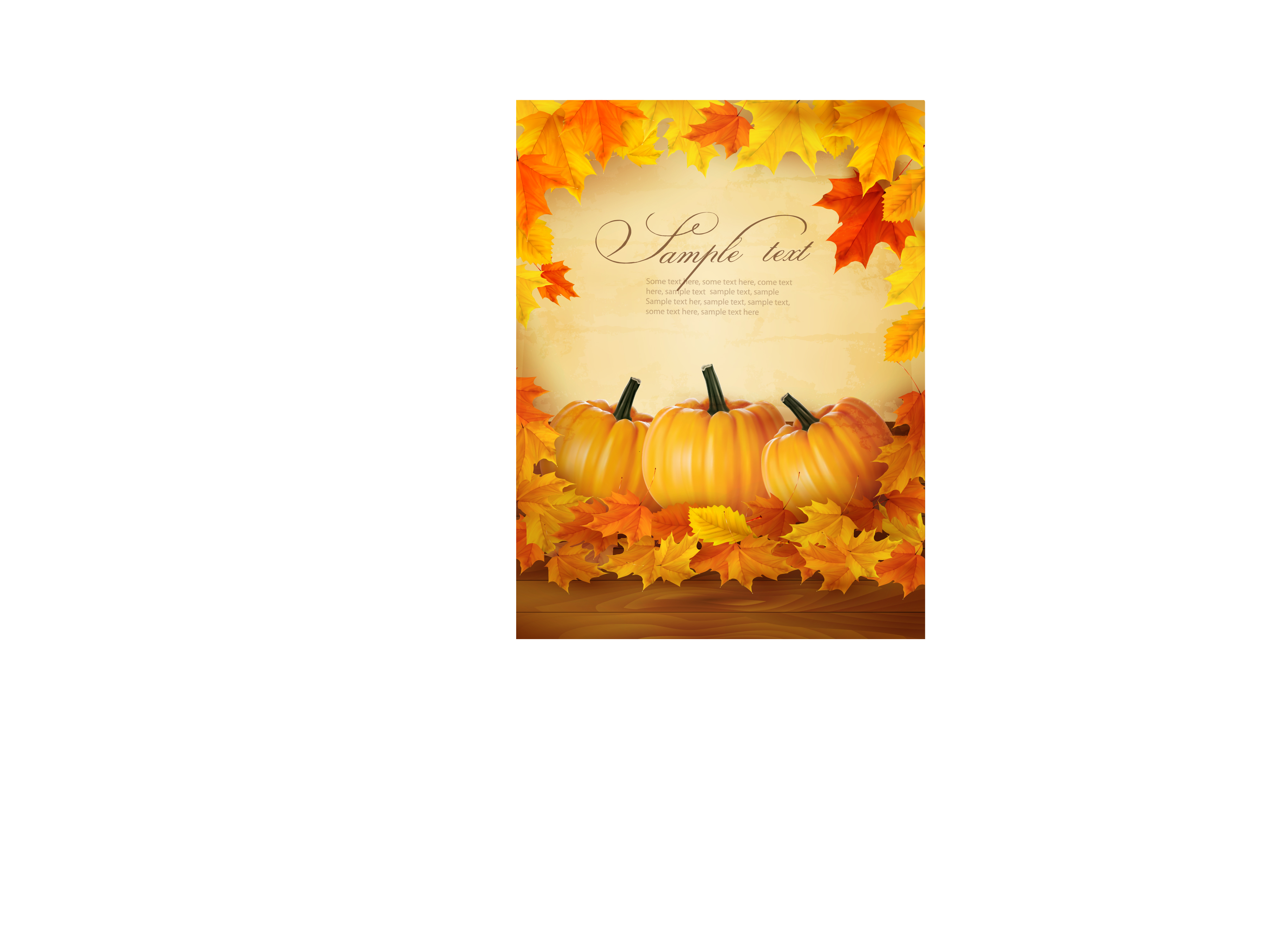 realistic pumpkin card 02 vector