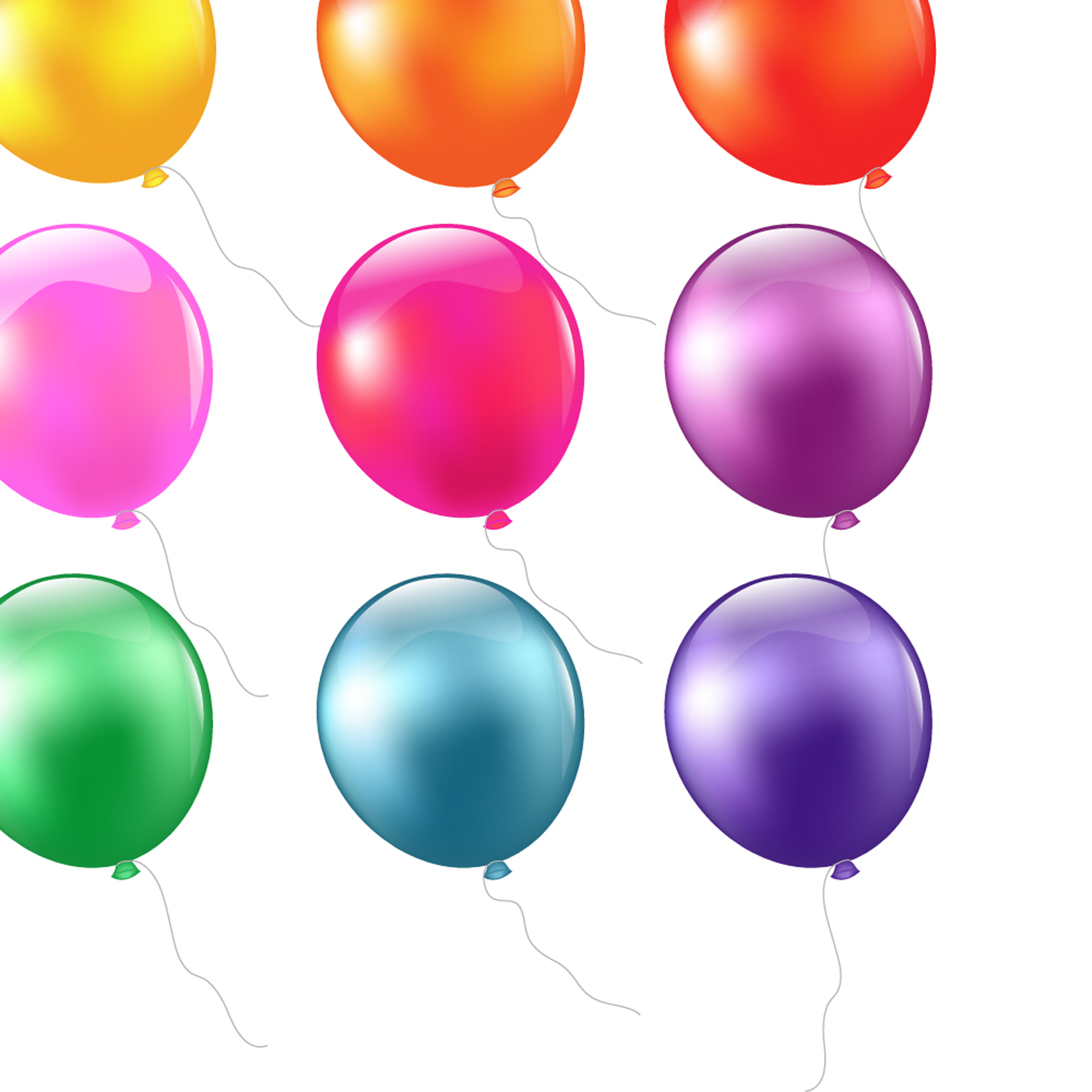 colored balloons 01 vector