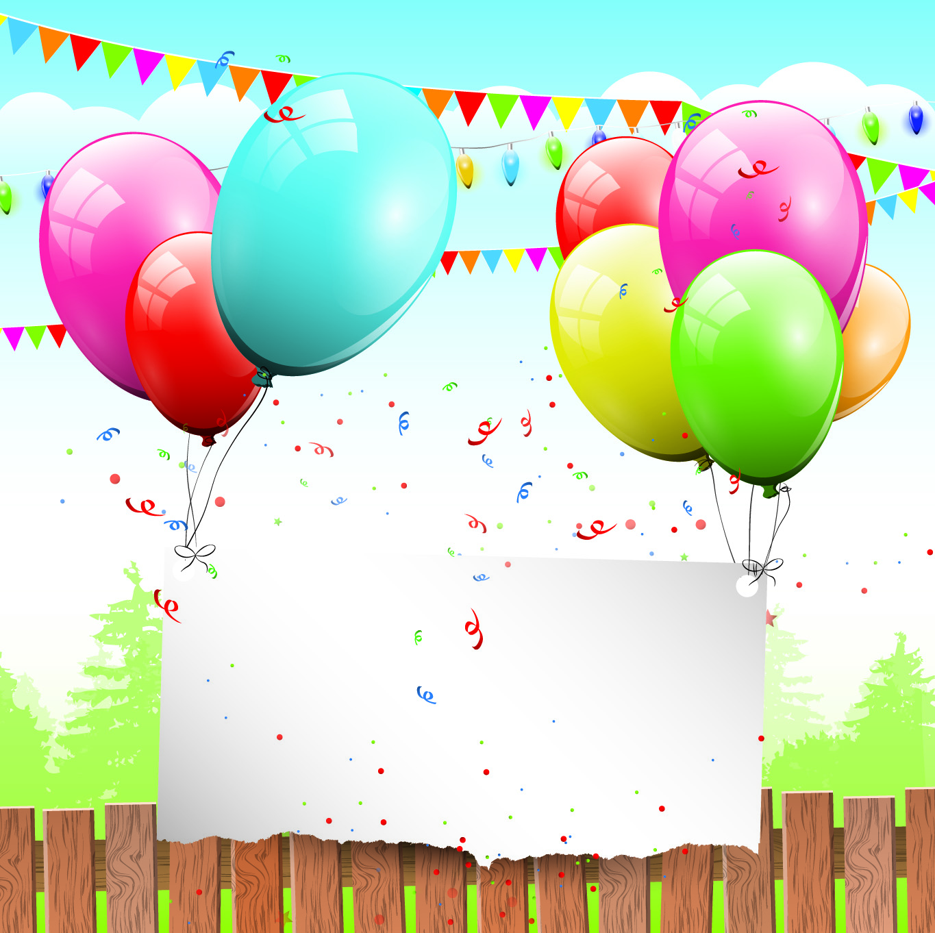 balloon card 04 vector