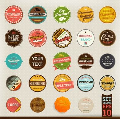 classic label stickers 02 vector