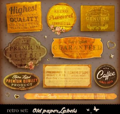 classic label stickers 04 vector