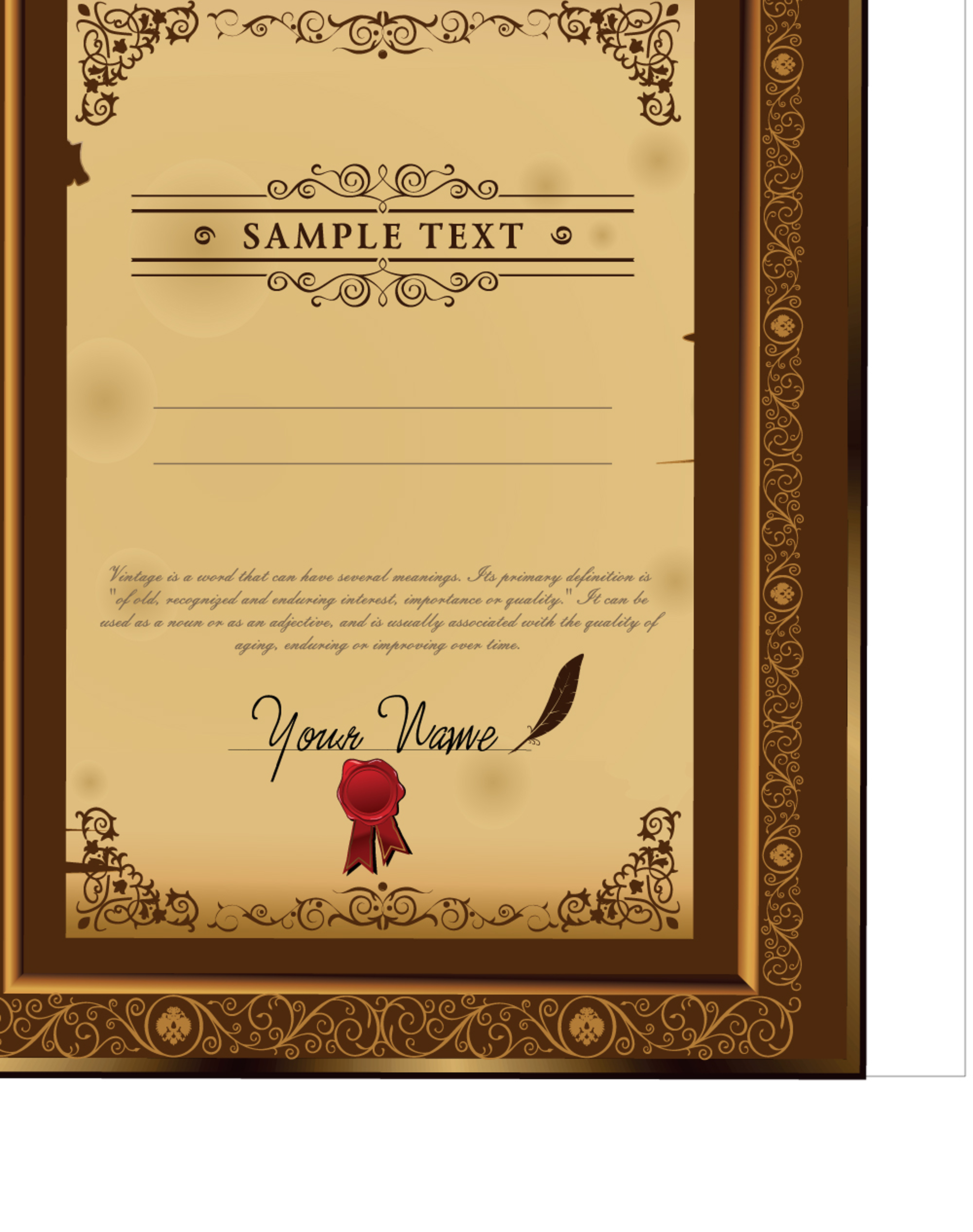 the certificate template design 02 vector