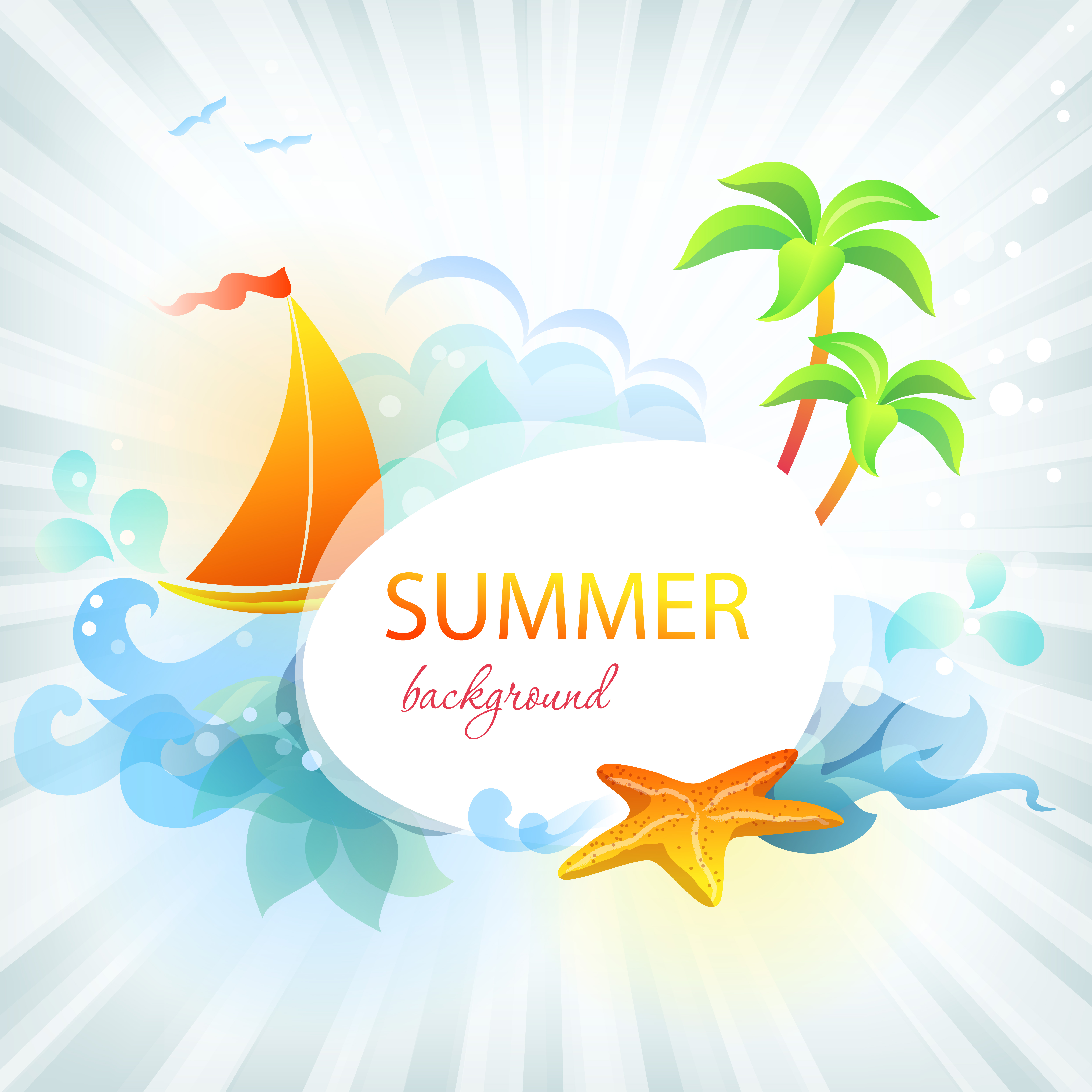 beautiful summer card 03 vector