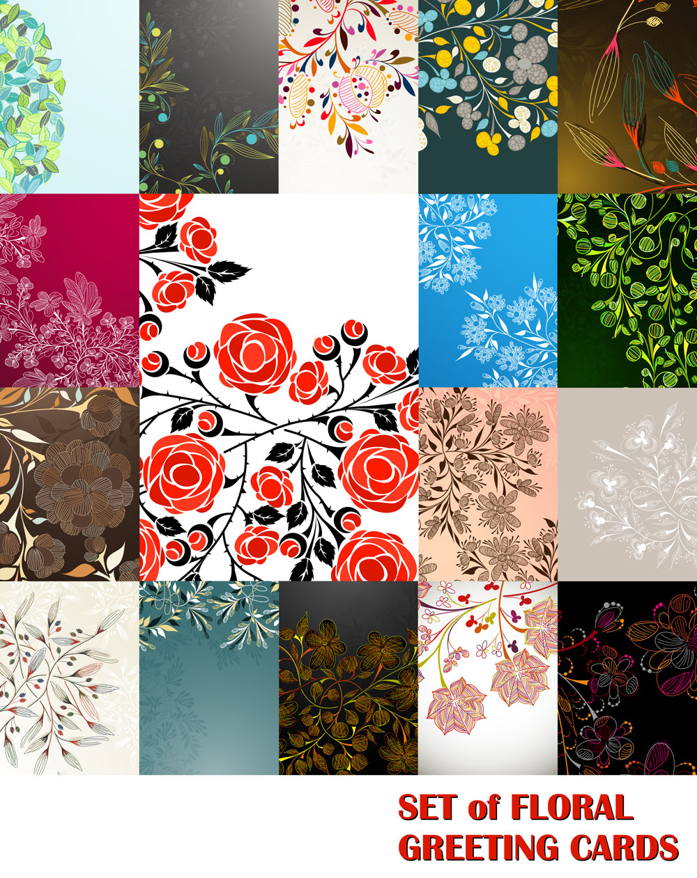 classic flowers illustrator 03 vector